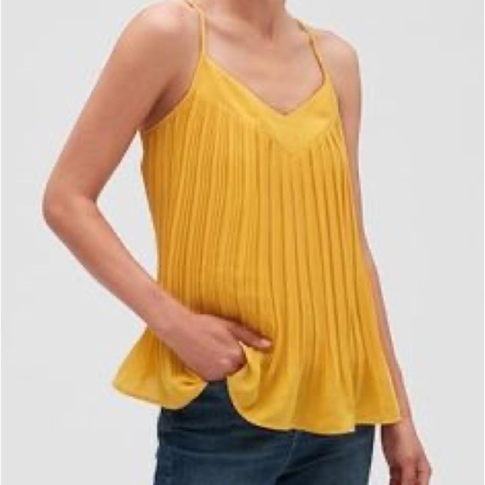 Banana Republic Yellow Pleated Camisole